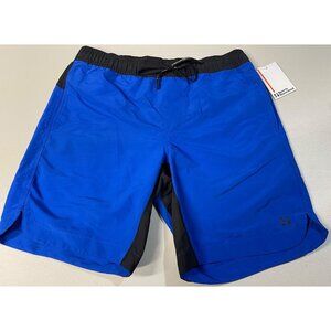 Sports Illustrated Size M Mens 9" Volley Swim Trunk Blue & Black Elastic Waist